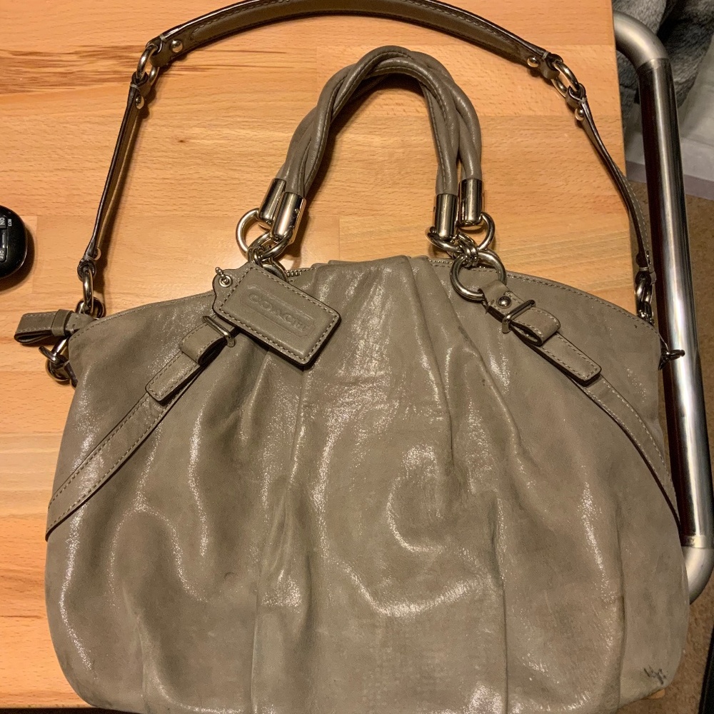 Beige Coach medium purse